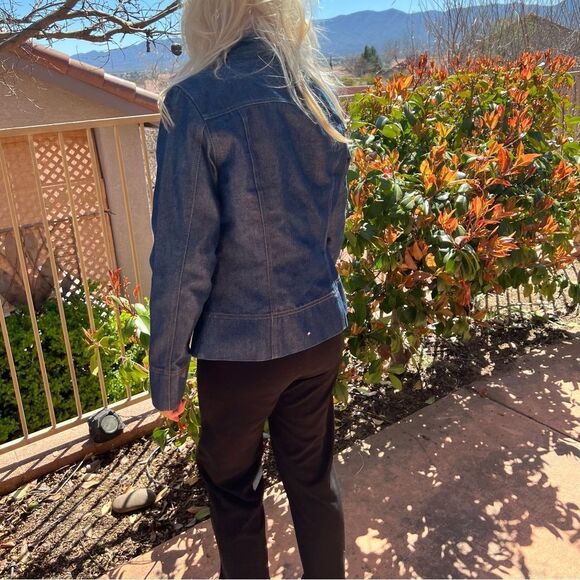 Vintage 90s Y2K Guess USA Rigid Denim Jean Trucker Jacket Cottagecore West M - Picture 3 of 12